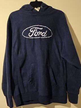 Ford Men's Black Pullover Logo Hoodie.